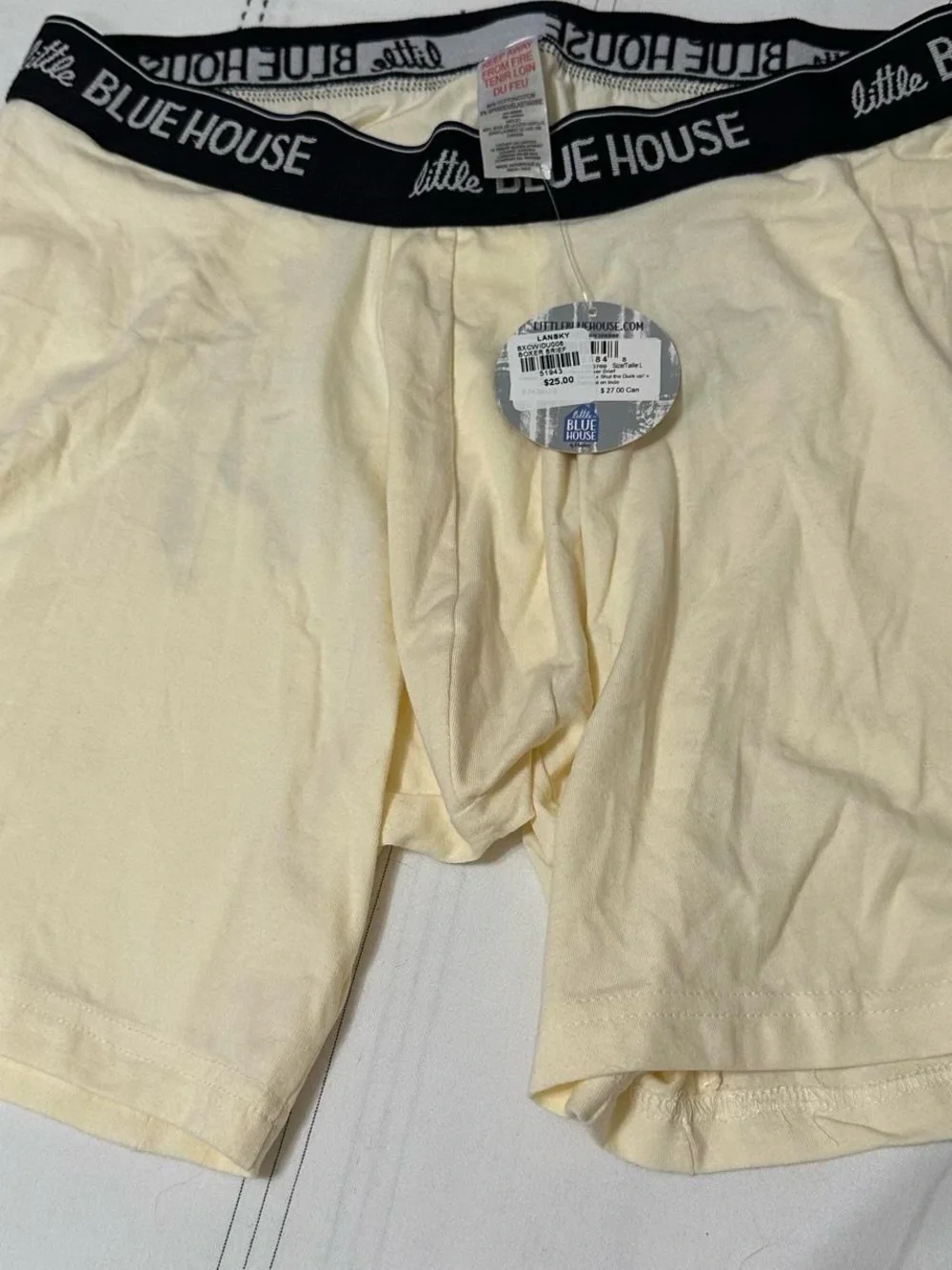 Little Blue House Cream Graphic Boxer Briefs - Duck Print